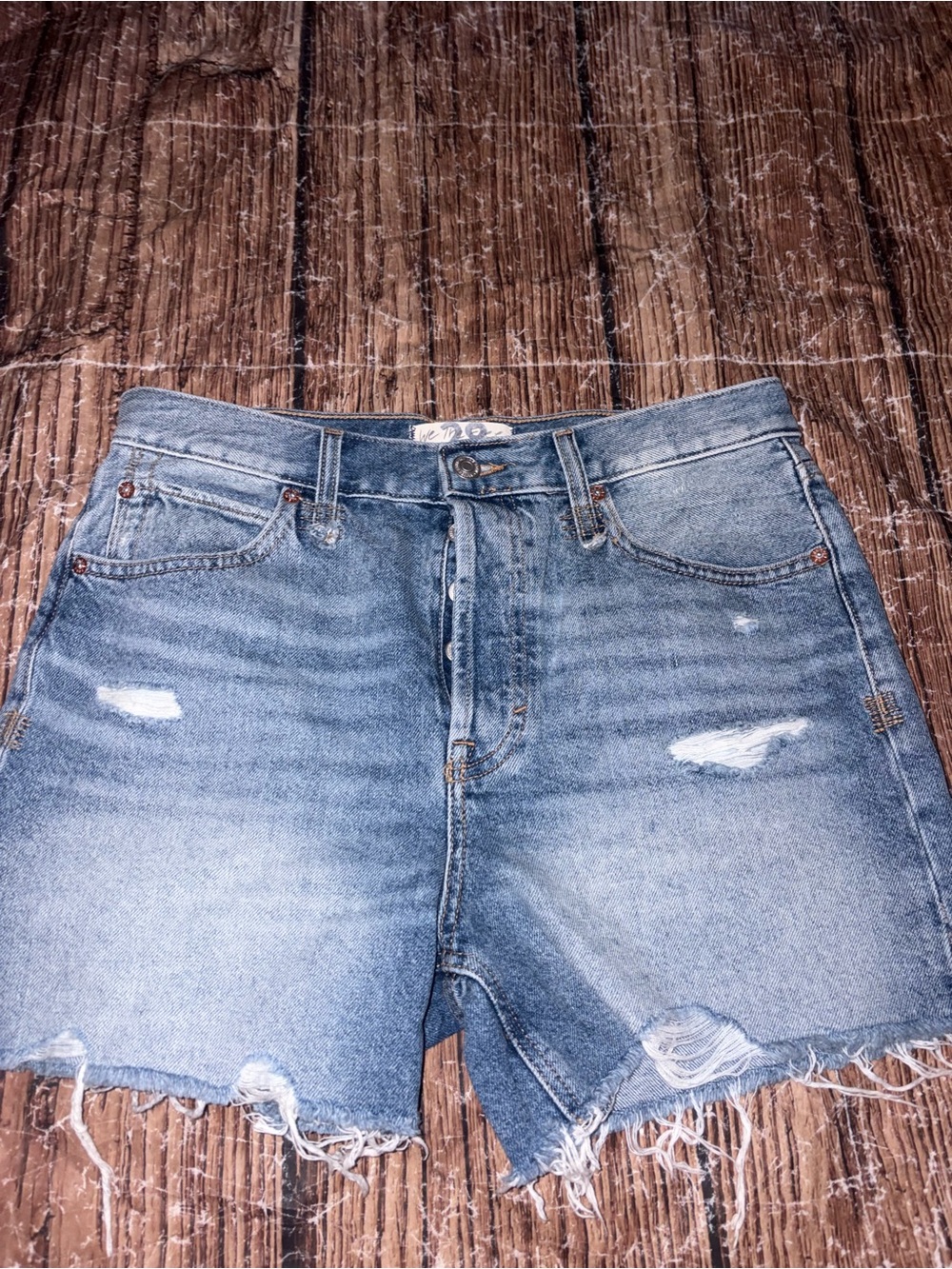 Free People makai button fly cutoff distressed denim shorts 28(6) - Picture 5 of 8